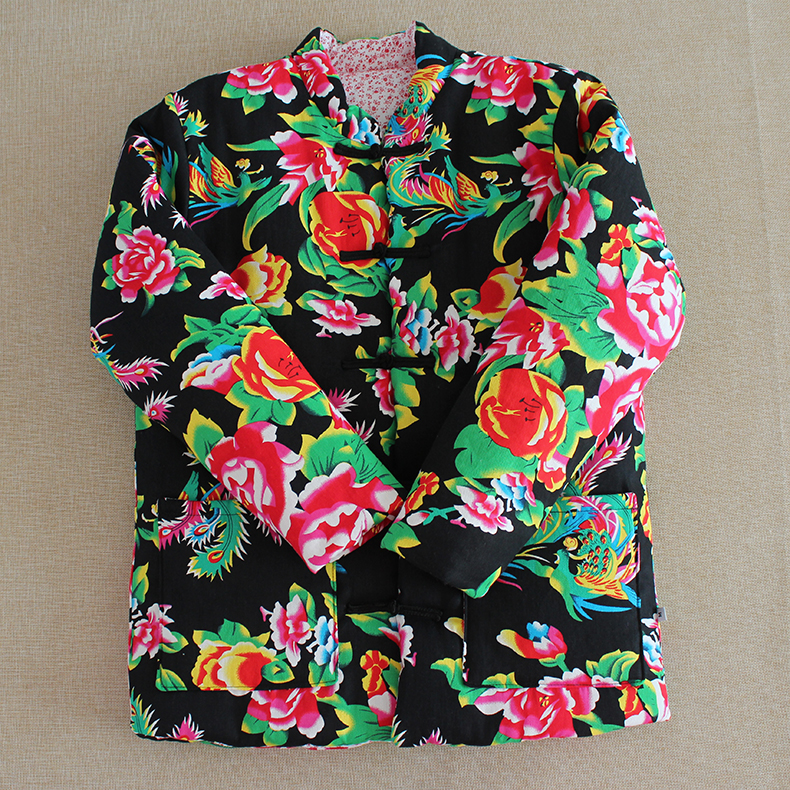 簘蕥东北花棉袄男士东北大花布棉袄保暖宽松抖音外套民族风丝绵棉衣