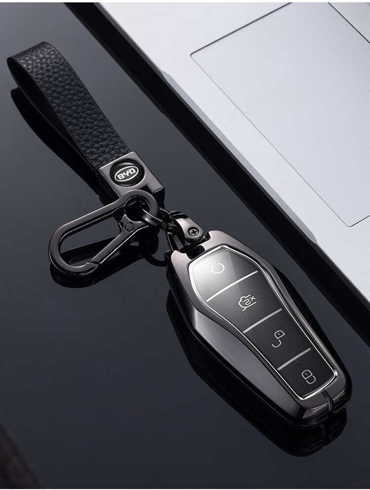 2022款比亚迪唐dmp钥匙套 汉dmiev宋plus秦pro新能源车高档包金属壳扣