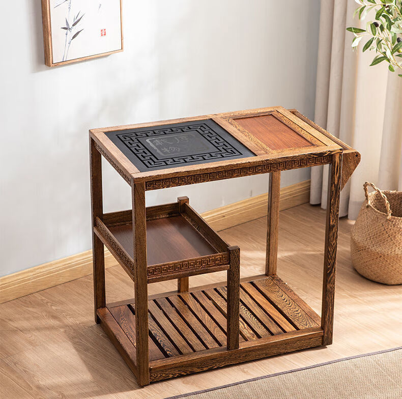 茶车泡茶桌家用小茶台木移动中式阳台全自动烧水小型茶几 茶桌 金灶g9