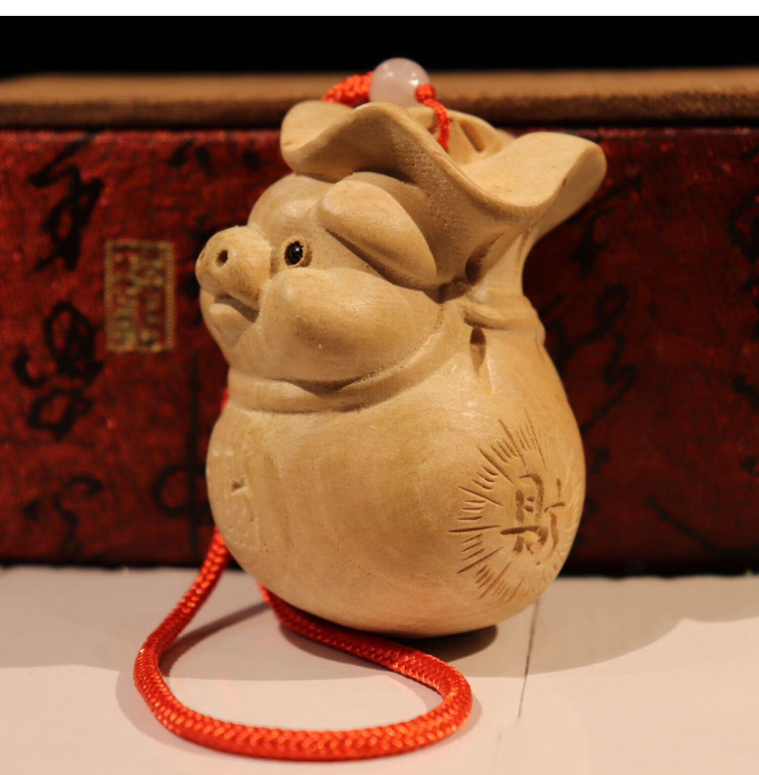 桃木十二生肖小猪手把件木雕把玩手件桃木挂件桃木原木无油漆