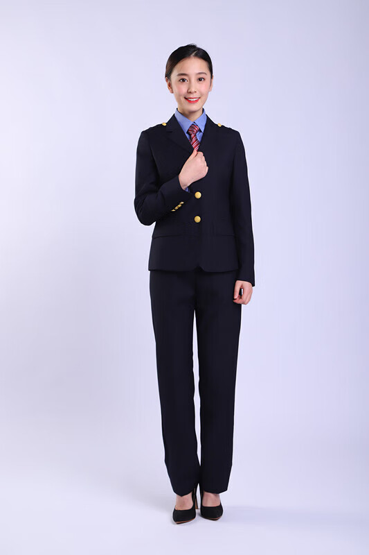 铁女士藏青色西服套装职业装男工作服19式新式路服 铁路男外套 裤子