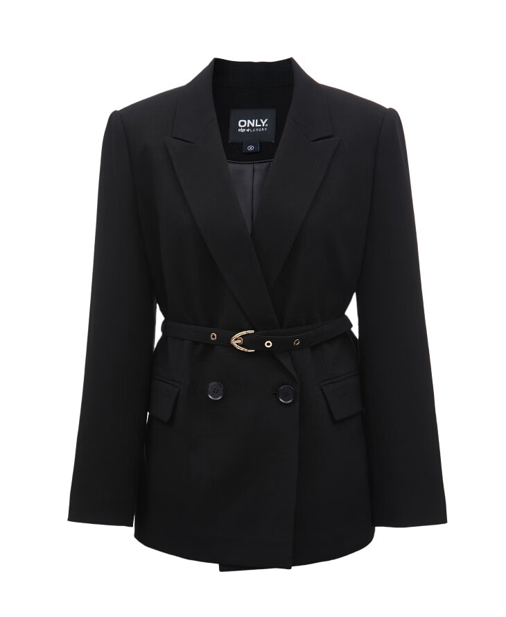 only2021冬季新款时尚简约通勤风纯色气质西装外套女121308046a07油灰