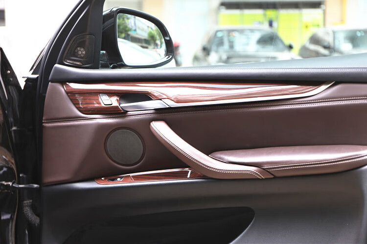 适用1418款宝马进口x5改装桃木内饰中控档位门条仿碳纤维装饰贴版本一