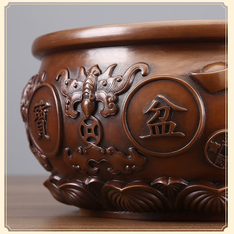 铜缸聚宝盆紫铜摆件门海铜碗铜盆办公室工艺品公司开业乔迁新居礼品