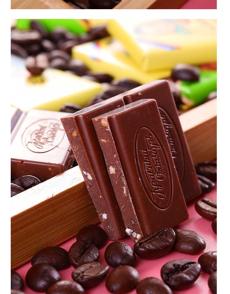 俄罗斯娃娃头巧克力进口纯黑迷你巧克力42块×15g爱莲巧礼盒 果仁巧