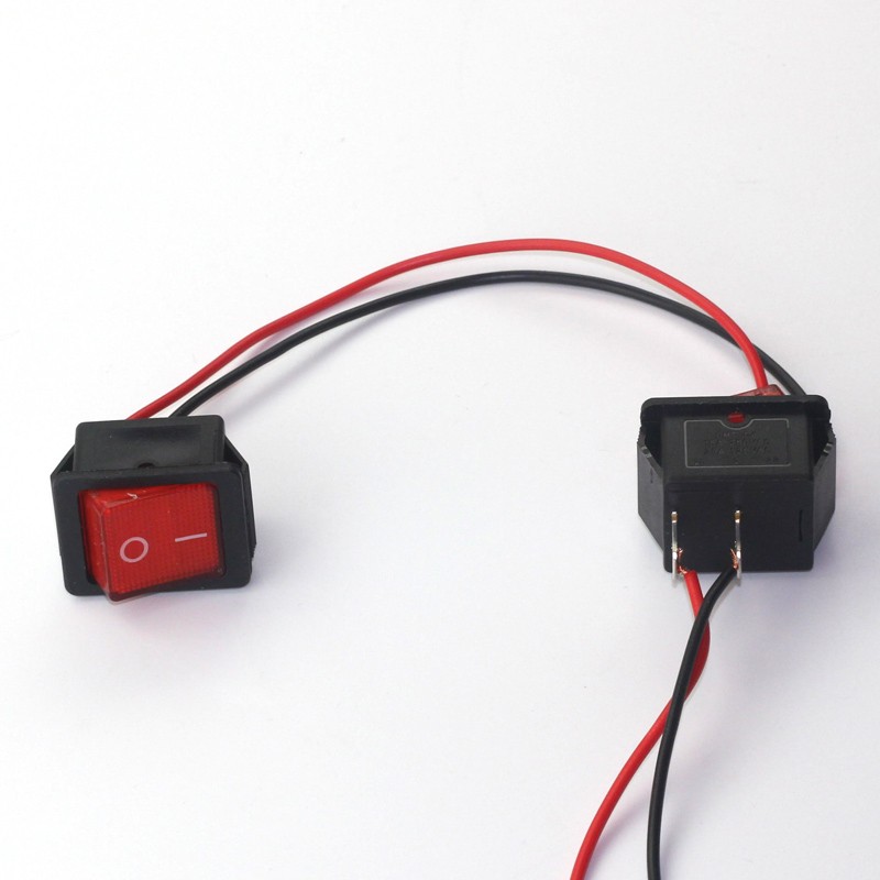 适用农用12v电动喷雾器施肥器配件开关12v圆形方形船型带线断电开关