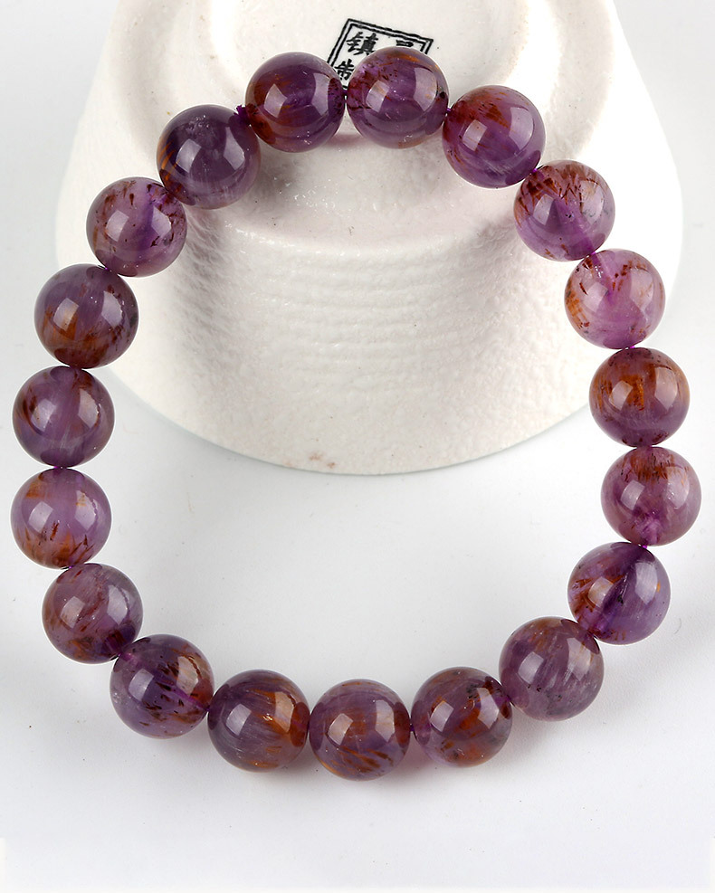 极光水晶手链 紫钛金牙紫极光23水晶手串 auralite23极光水晶 6a级