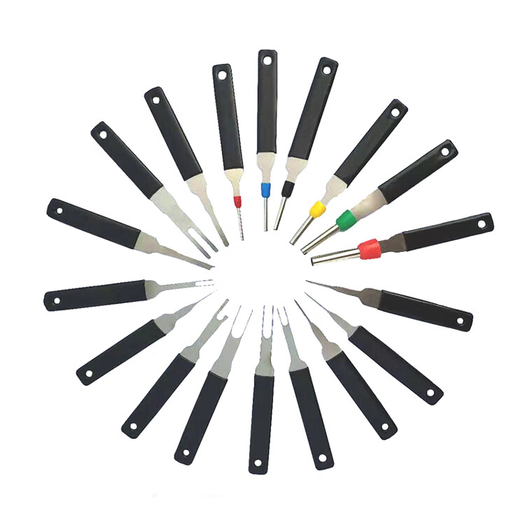 高质量高硬度端子退针器通用汽车线束插头推针挑针推线器工具圆形高