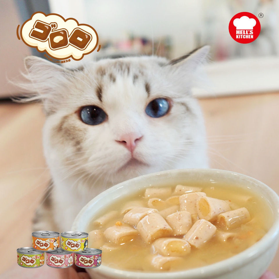 地狱厨房咕噜酱卷80g猫零食增肥营养猫罐头鸡肉零食5罐鸡肉蛋黄5罐
