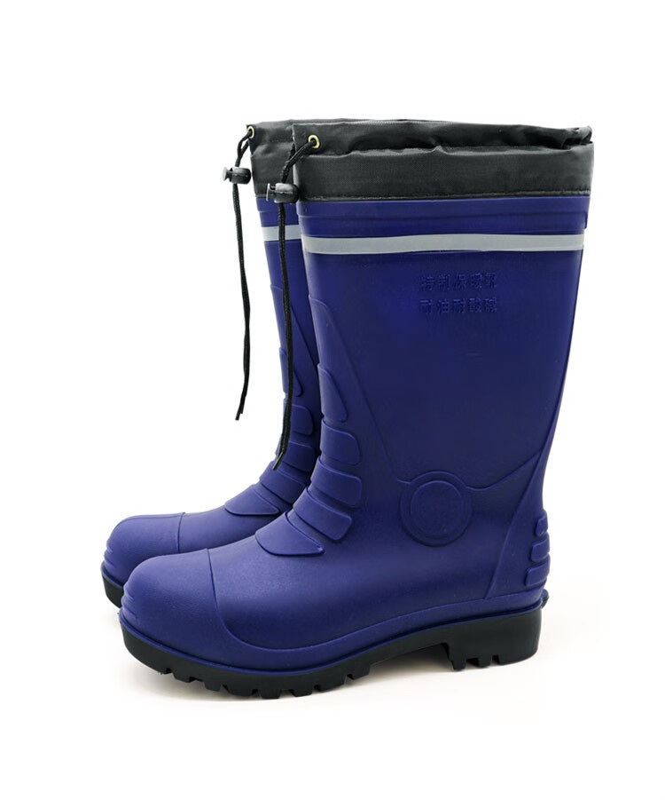 冬天穿的男人雨鞋加厚加棉雨靴男款高筒加绒pvc防油防水户外保暖棉靴