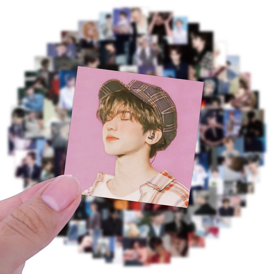 蔡徐坤贴纸20张偶像ikun贴纸防水装饰手账防水左一仁 60张 随机 不