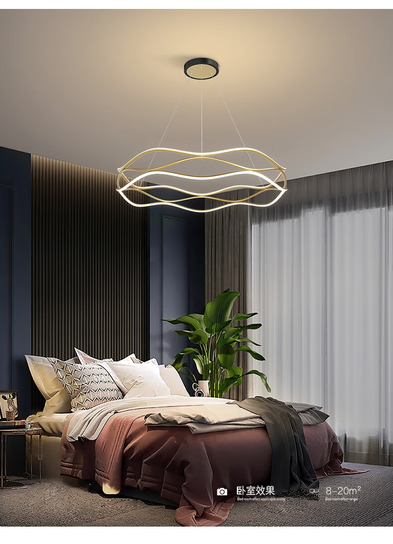 吊灯极简客厅灯轻奢灯具大气后现代简约现代大厅灯饰北欧 金 黑吊灯