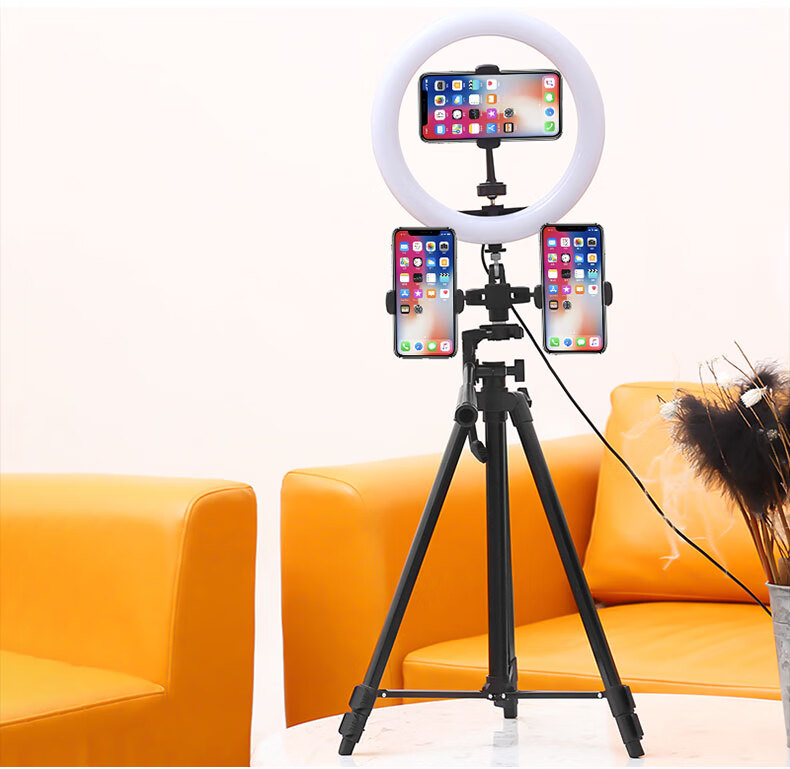 古丽康 手机固定珠宝直播带货设备全套支架多机位三脚架拍摄工具自拍