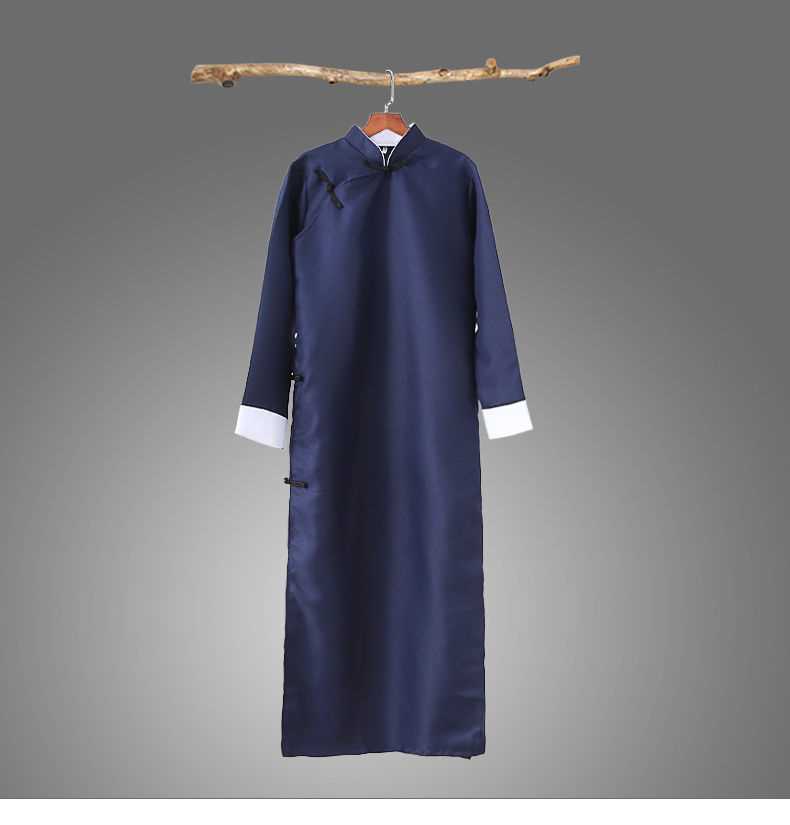 男士夏季薄款中山装相声大褂表演服装结婚接服装民国风长袍马褂男士