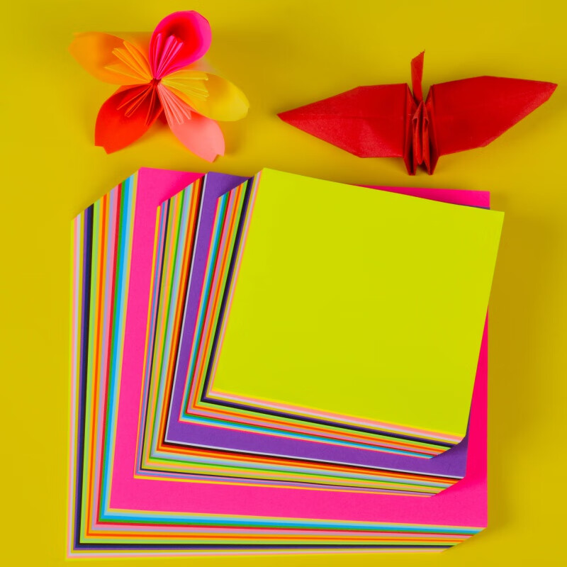 京选推荐手工彩纸幼儿园diy折纸正方形千纸鹤玫瑰花材料a4彩色复印纸