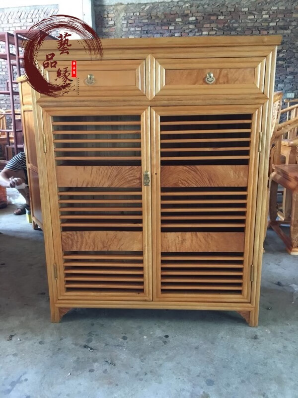 知古匠心非国标红木金丝楠(学名: 楠木)水波纹鞋柜一件小叶桢楠楠木