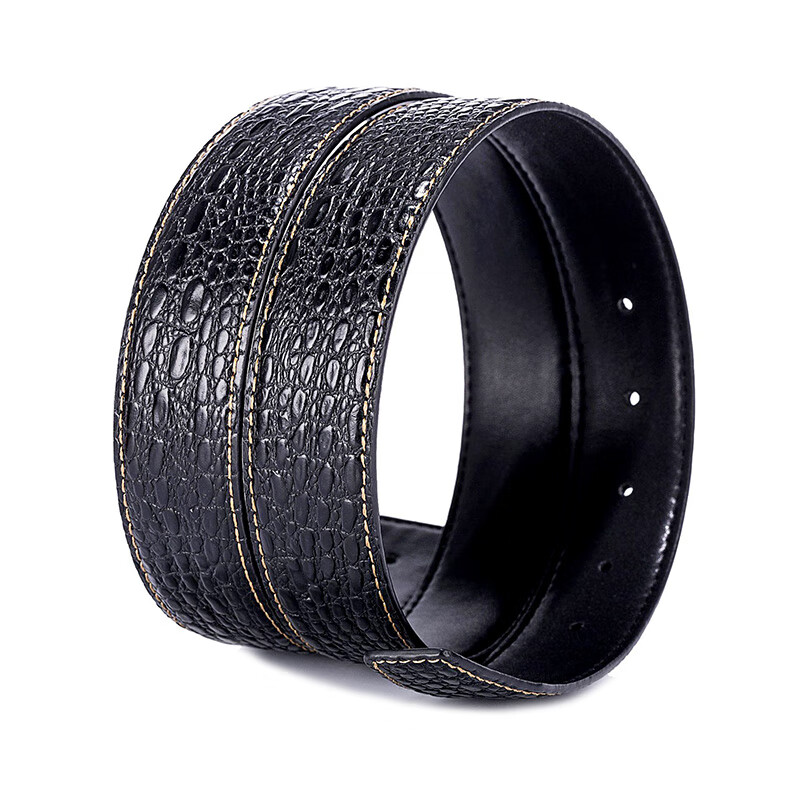 bansha高端品质真皮平滑扣男腰带条针扣蜥蜴纹双面头层牛皮自动扣皮带