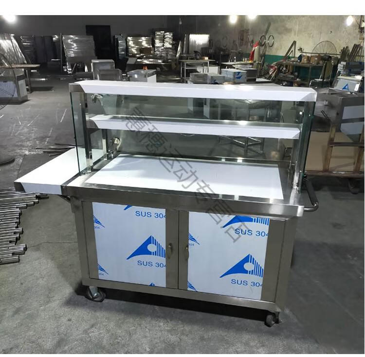 蒂曦芸 不锈钢移动手推外卖小吃车冰粉地摊车凉菜凉面凉皮摆摊车卤菜