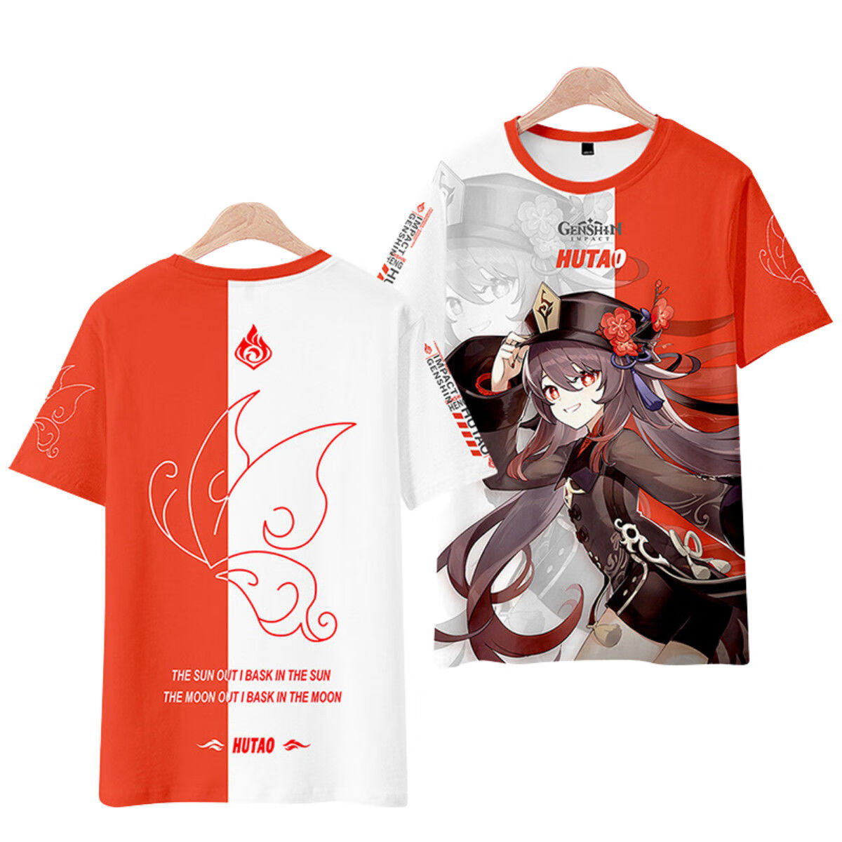 原神周边圆领短袖t恤男女神里绫华印象短袖二次元cos羽织印花衣服神里