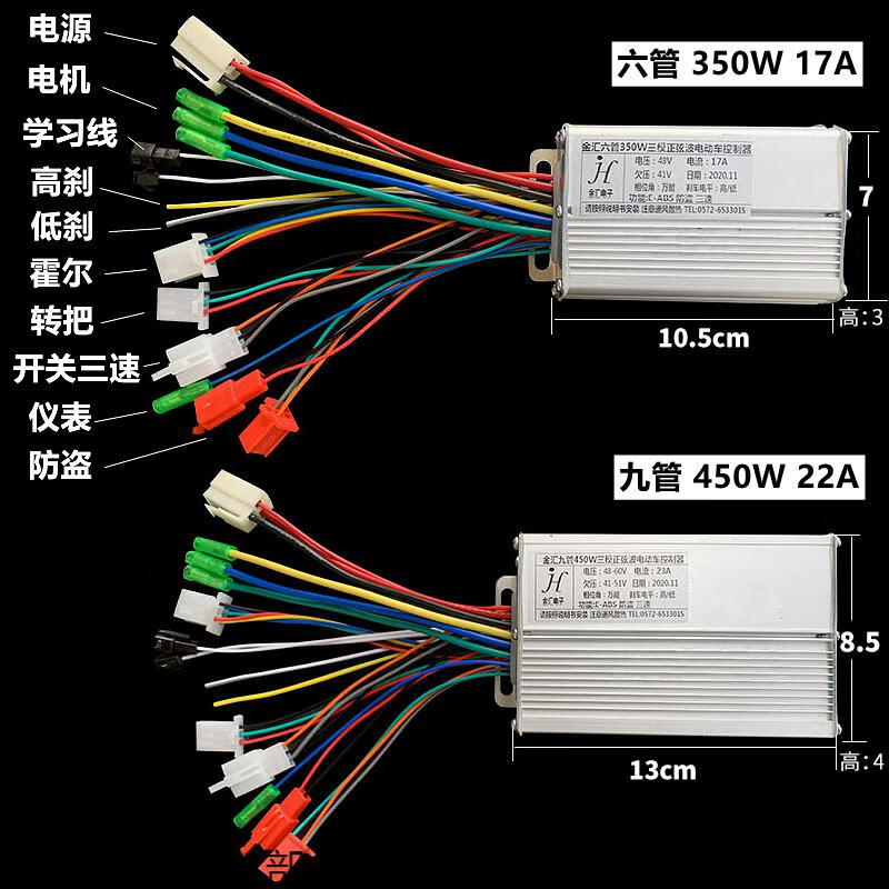 适用于正弦波变频三模静音电摩国标电动车劲汇控制器48v60v72v84v96