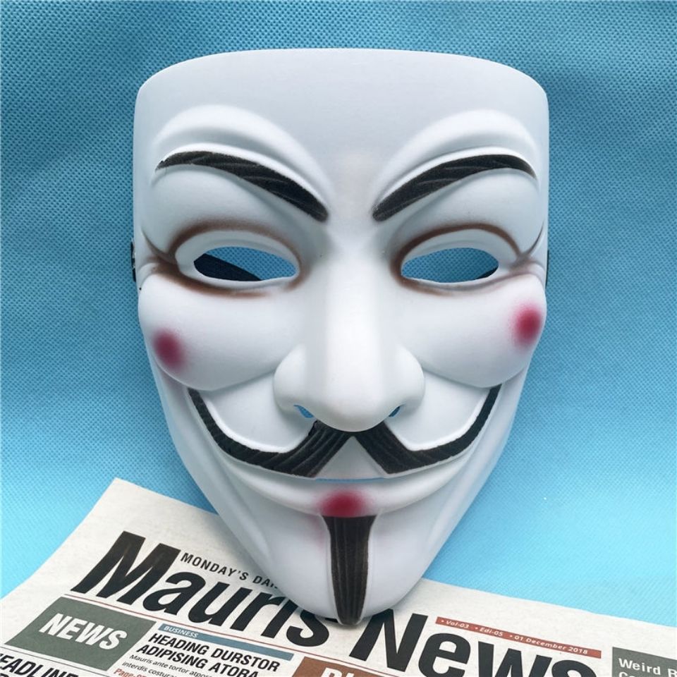 万圣节万圣节男女成人款恐怖全脸v字仇杀队化妆舞会舞台表演cos北极象