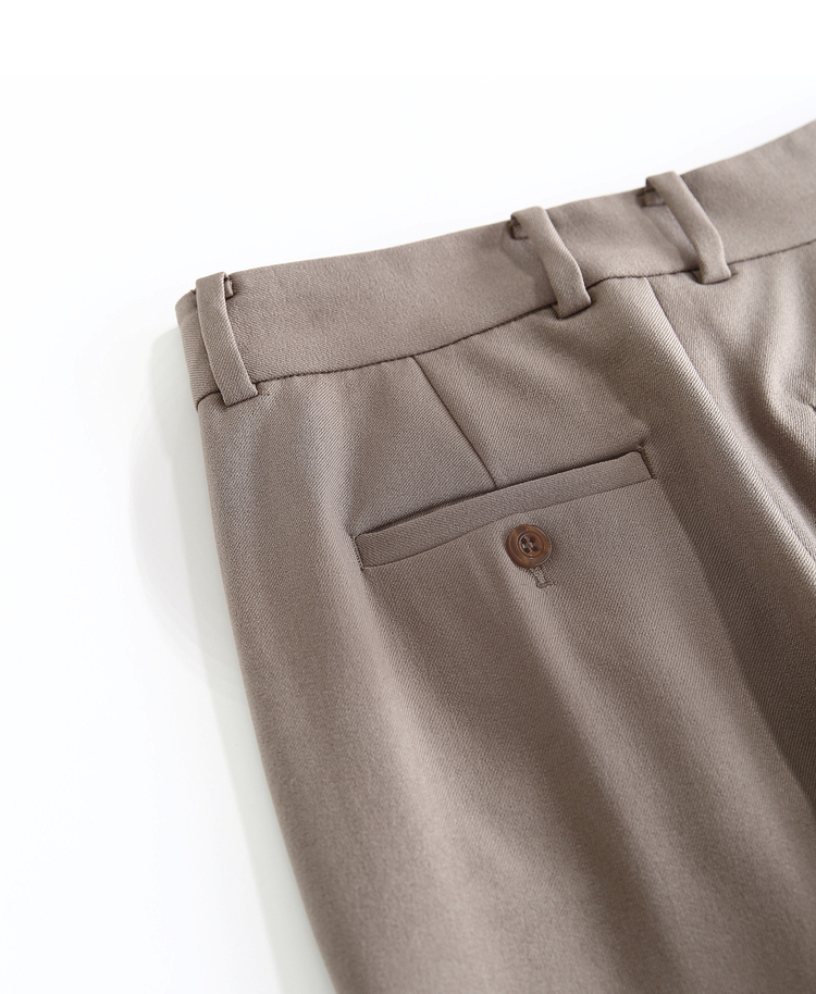 初棉侧开叉高腰阔腿裤女藏肉显瘦秋摩卡色垂感职业西裤女拖地裤摩卡色