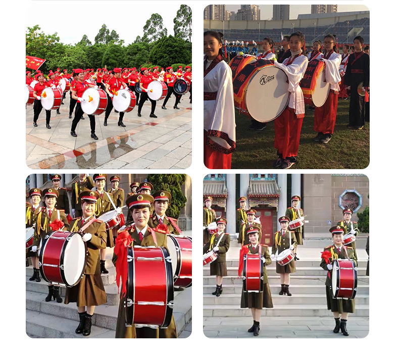 少先队大军鼓不锈钢鼓小军鼓乐器军鼓队大鼓学生鼓号队大军鼓 大红色