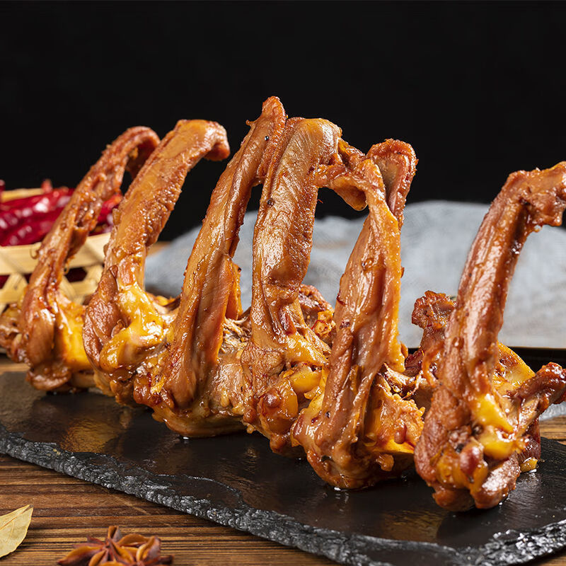 贱骨头鸭锁骨香辣卤香即食卤味鸭肉零食鸭架小包装鸭肉零食香辣味20包