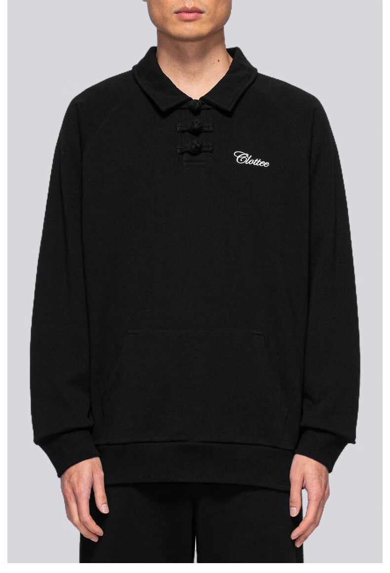 【clot clottee】 盘扣翻领长袖卫衣 黑色 扎染 陈冠希主理 黑色 00l