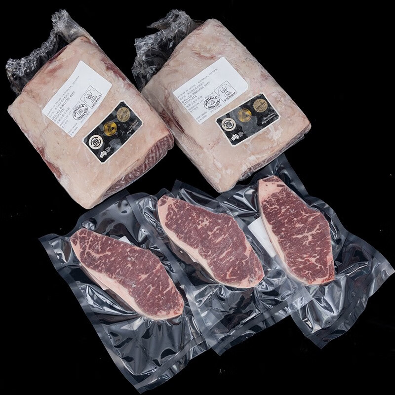 西冷眼肉原切牛排整条出售新鲜原切牛外脊肋眼牛排黑凤凰西冷牛排3kg