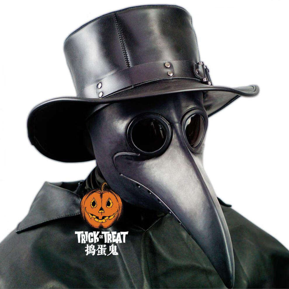 万圣节搞怪面具049鸟嘴乌鸦面具恐怖黑死病服饰服装衣服瘟疫医生服饰