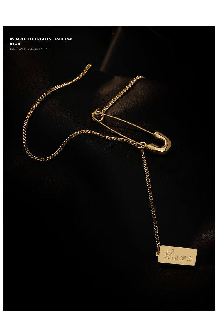 沐缘佳2021新款小众设计日韩气质简约回形针别针项链女朋克in潮冷淡风