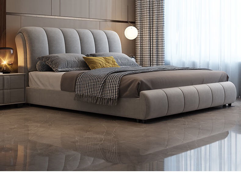 柏拜敦北欧科技布床15米床双人床布艺床18米大床床3e椰棕床垫1500mm