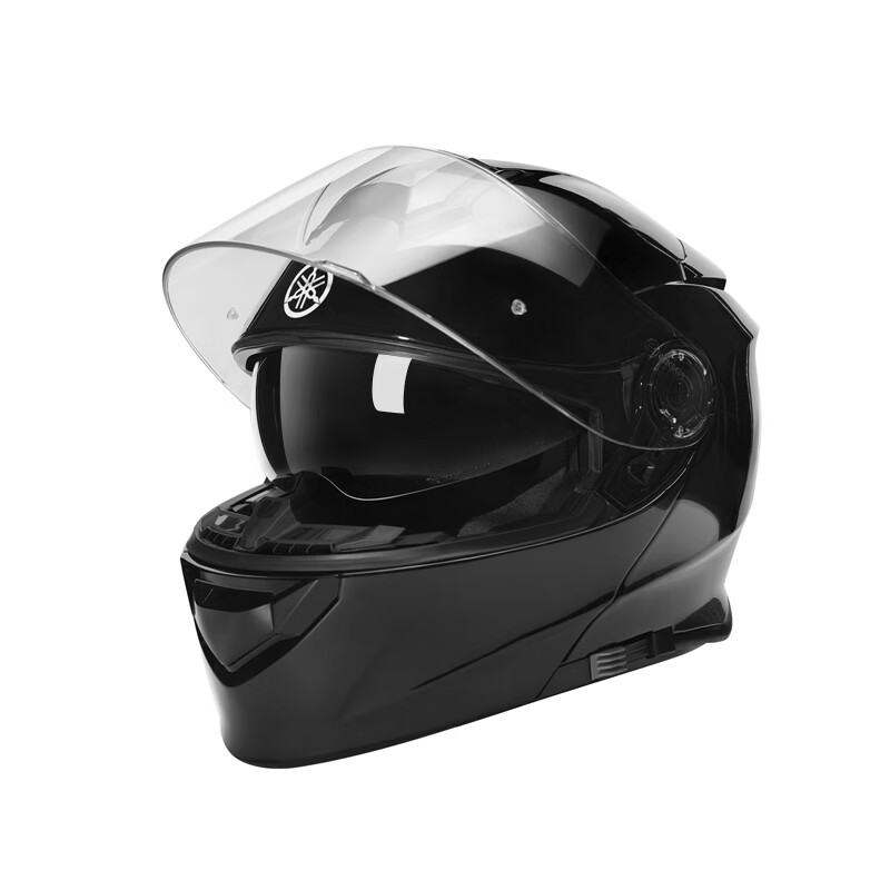 yamaha雅马哈摩托车电动车头盔3c认证双镜片全盔防晒揭面盔男女四季