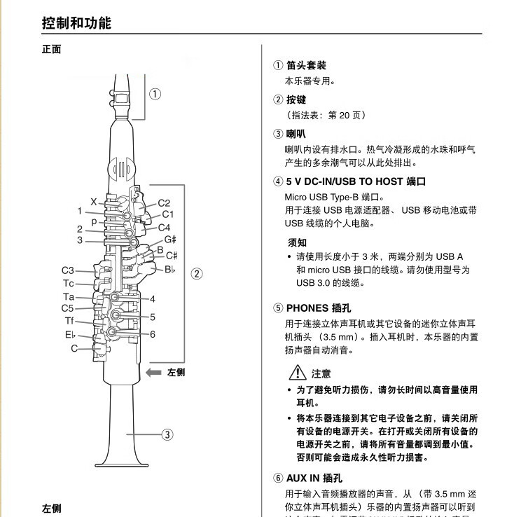 中文说明书ds150wx5电吹管di控制器slpho法国电吹管定制款雅马哈wx5电