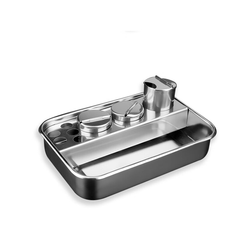 助鑫(zhuxin)不锈钢医用治疗盘 防碘伏盘手术托盘 加厚换药盘 纹绣