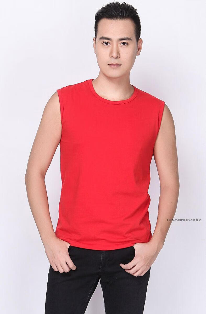 京选品质elena新疆棉男背心加肥加大宽肩宽松大码肥佬坎肩袖运动宽肩