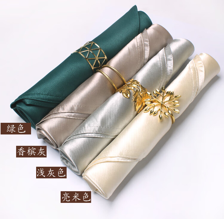 酒店布艺口布餐巾西餐厅折花布席巾擦杯布会所包厢餐垫布香槟色4848cm