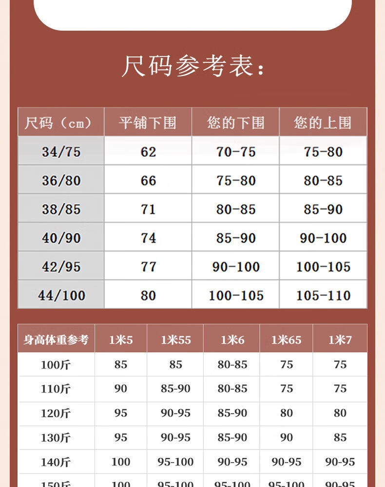 罩杯体重对照表图片