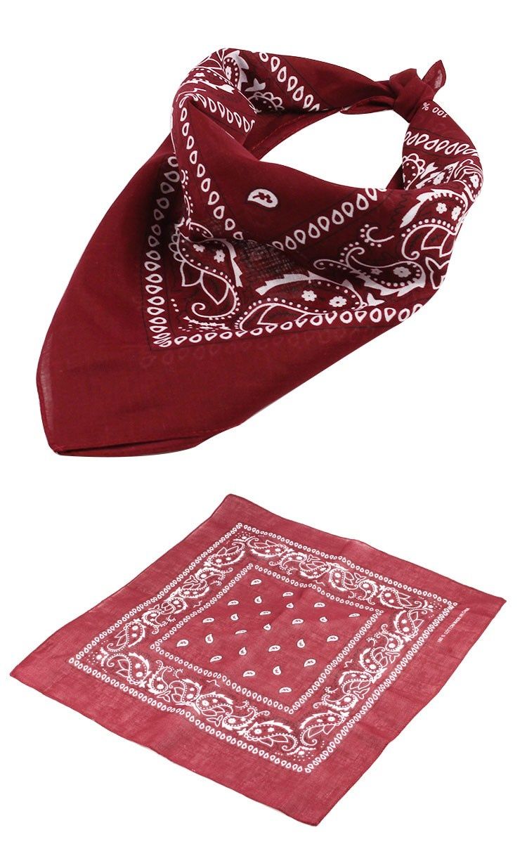 黑泽木腰果花方巾方巾复古腰果花街舞头巾嘻哈发带巾定制音乐节活动