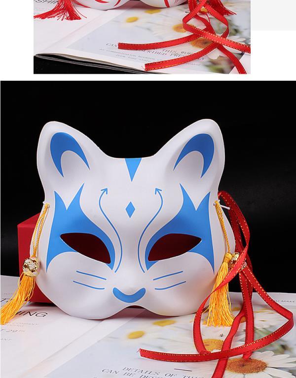 精选狐狸面具抖音同款古风面具女日式萤火之森动漫仙女半脸万圣节道具