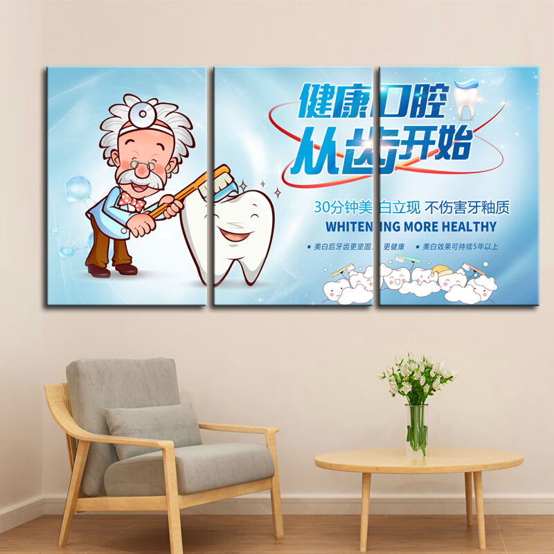 牙科挂画牙科宣传画挂图海报图片背景墙牙医挂画口腔诊所墙面装饰画