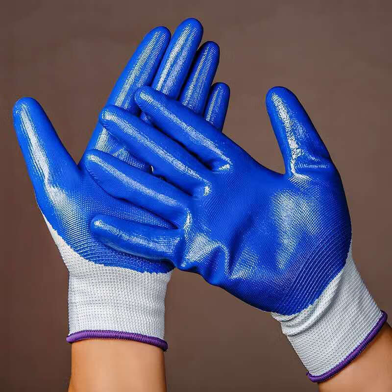 vakada 新款手套劳保耐磨胶皮工地防滑防水加厚工作劳动橡胶手套 兰色