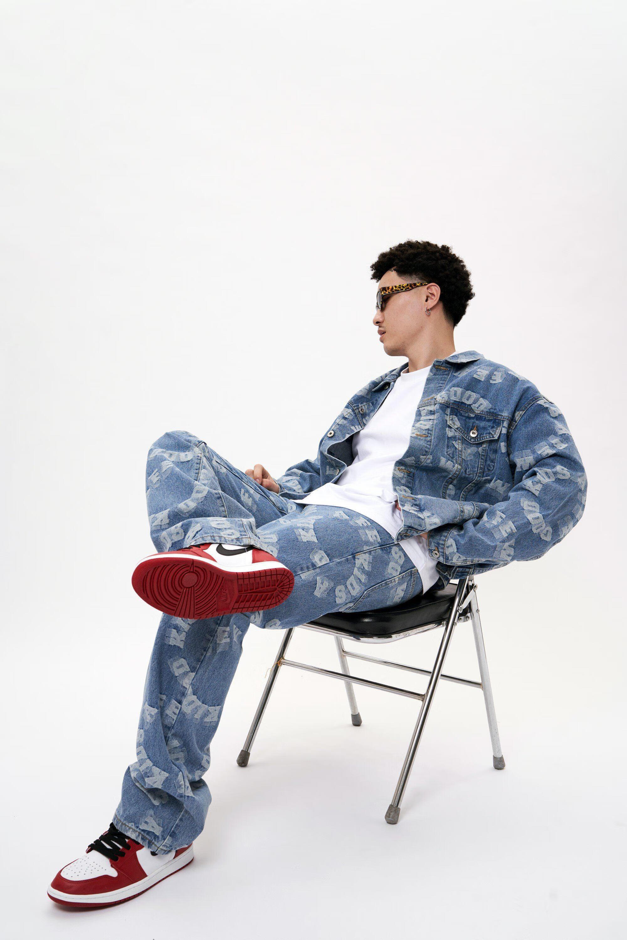 霜魄fff官方afgk马思唯2022新款国潮提花牛仔夹克国潮美式满印外套男