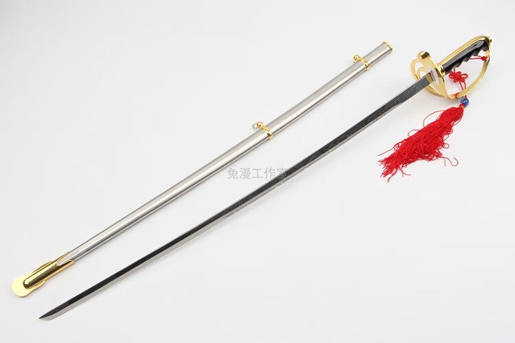 西洋剑升旗指挥剑剑骑士指挥官刀剑酒吧装饰道具动漫未开刃浅灰色60