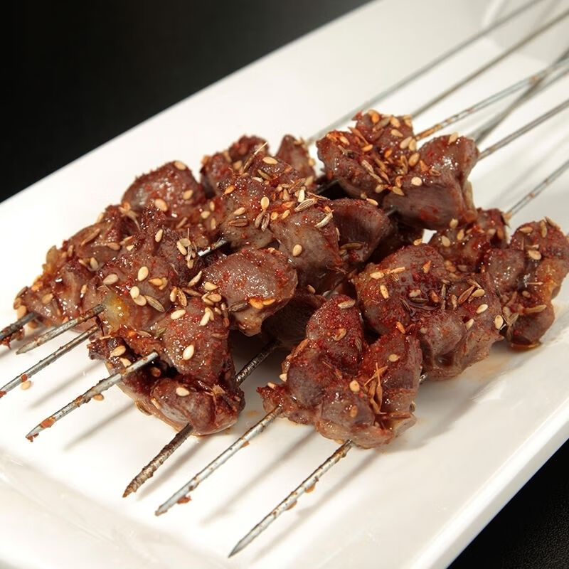 鸡胗鸭胗大串烧烤凤胗鸡肾串鸡肫串商用冷冻半成品食材20串一包 鸡胗