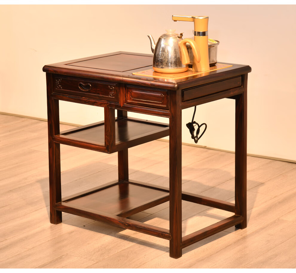 一舍红木家具印尼黑酸枝学名阔叶黄檀实木茶桌椅组合新中式茶台茶几桌