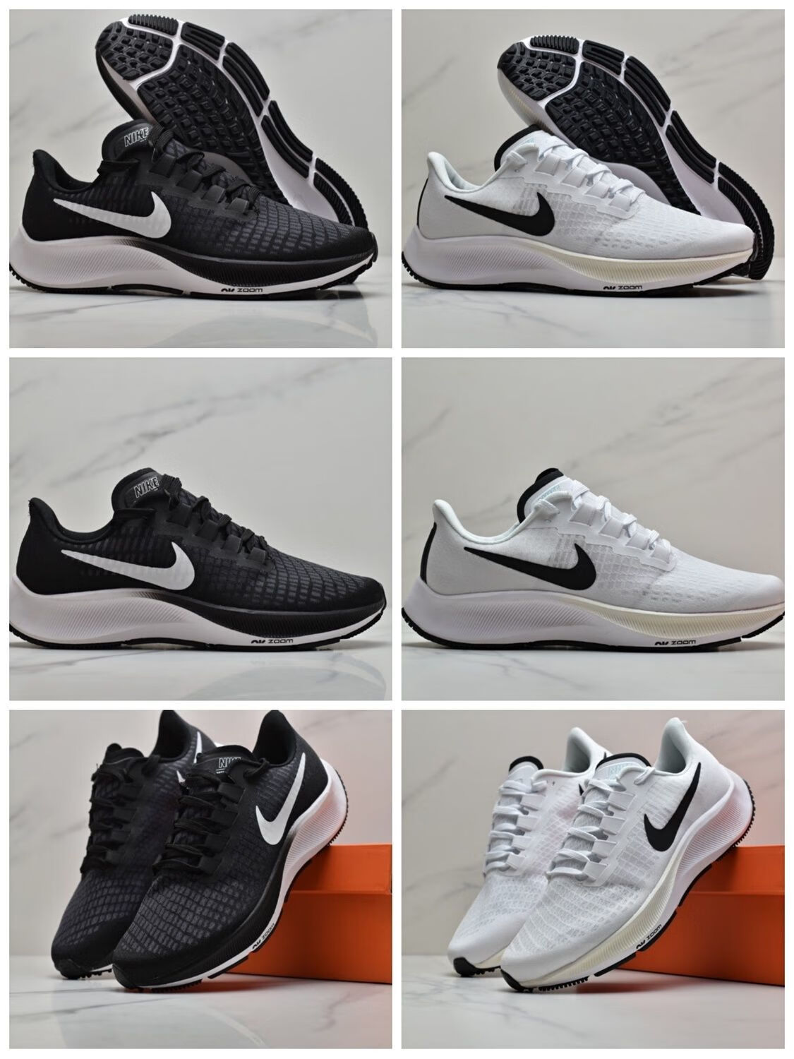 37代 飞马 男女跑步鞋登月37代zoom气垫轻便休闲透气训练运 红蓝 公司