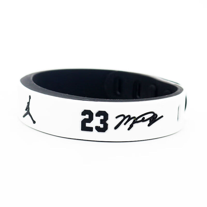 knriquen 23号篮球球星手环男女学生硅胶腕带运动手链 乔丹红黑双面