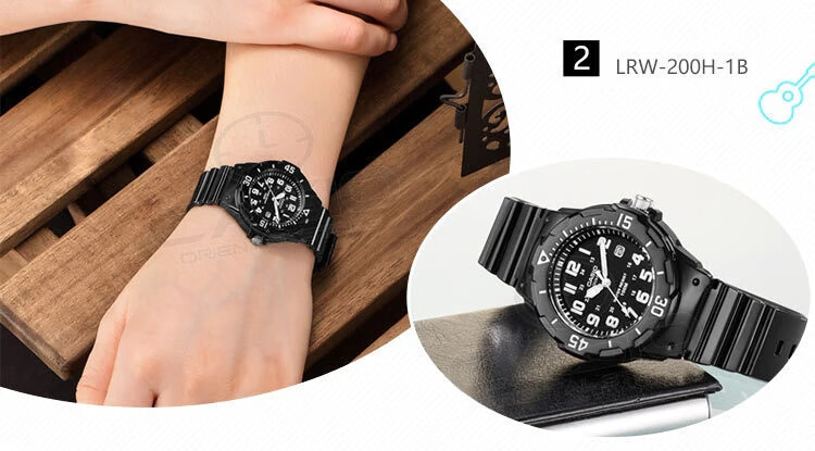 卡西欧casio 女学生手表石英手表腕表时尚潮流百搭 lrw200h 囤 黑色